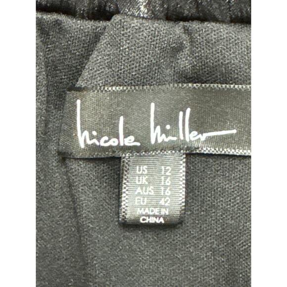 Nicole Miller "Very Black" Size 12 Skirt Knot Waist With High Low Hem - Picture 4 of 6